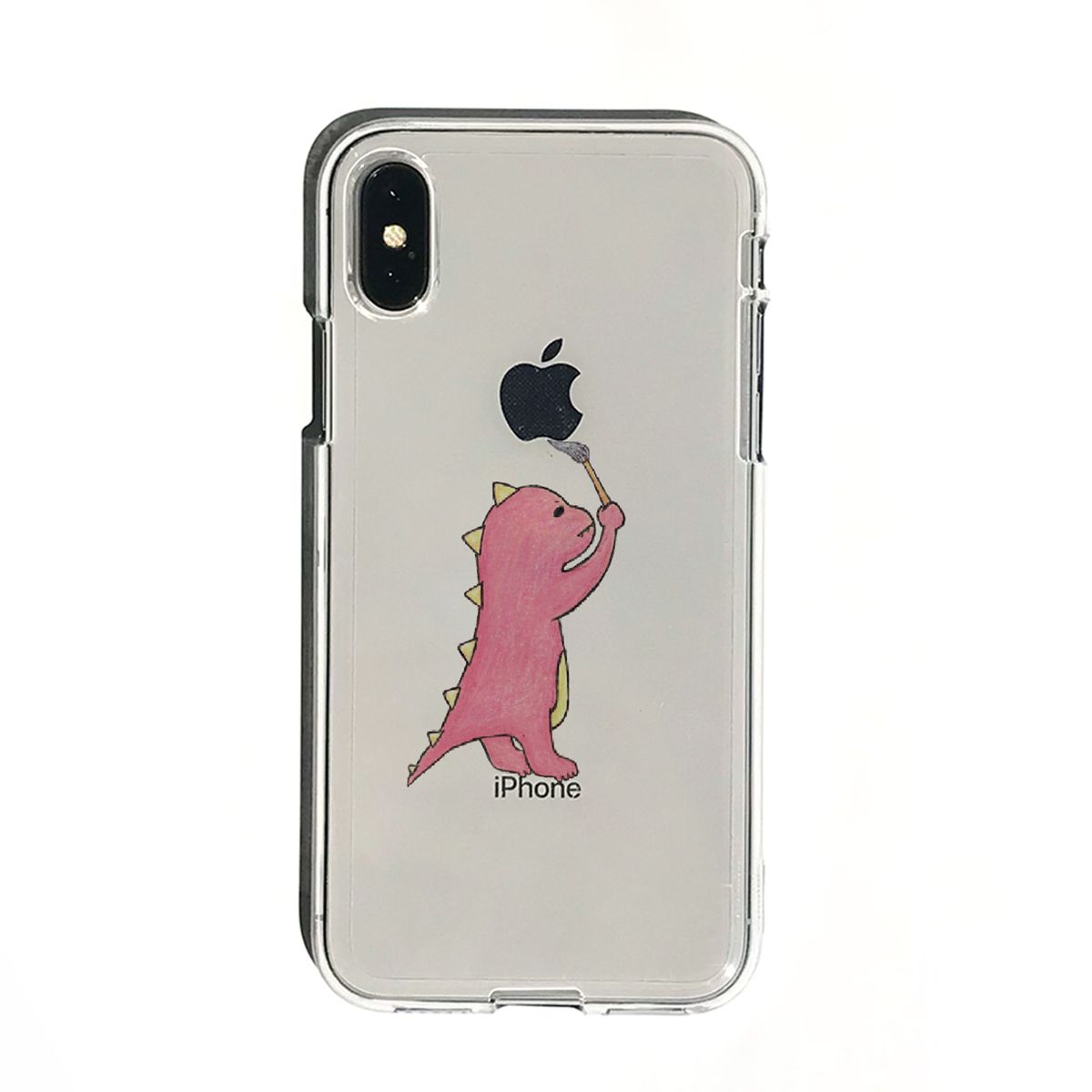 DPARKS iPhone XS Max ソフトクリアケース お絵かきザウルス ピンク(DS14872i65) 目安在庫=△