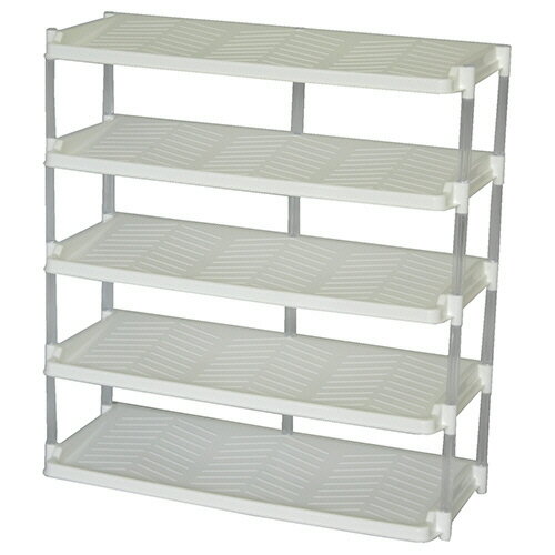 平和工業 クリスタルシューズラック トリプル 5段 ホワイト 1台(253200) 目安在庫=○
