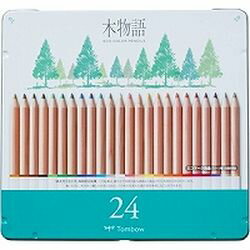 Rakuten - トンボ鉛筆 Tombow Pencil 缶入色鉛筆S木物語24色 目安在庫=○[メール便対象商品]