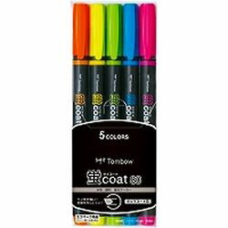 トンボ鉛筆 Tombow Pencil 水性マーキングペン 蛍コート80 5色セット WA-SC5C 1個 目安在庫=○