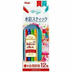 ぺんてる PENTEL 水彩スティック12色スタンダードミックス(GSS1-12ST) 目安在庫=○
