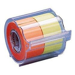 ヤマト メモック ロールテープ 蛍光紙 カッター付 25mm幅 レモン&オレンジ 1個(NORK-25CH-6C) 目安在庫=○