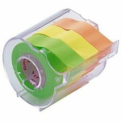 ヤマト メモック ロールテープ 蛍光紙 カッター付 15mm幅 オレンジ&レモン&ライム 1個(RK-15CH-A) 目安..