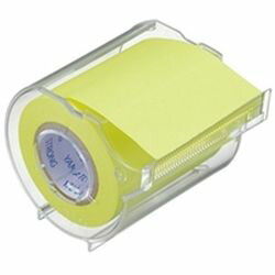 ヤマト メモック ロールテープ(強粘着) 蛍光紙 カッター付 50mm幅 レモン 1個(PRK-50CH-LE) 目安在庫=○