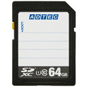アドテック SDXCメモリカード 64GB UHS-I Class10 インデックスタイプ 1枚(AD-SDTX64G/U1R) 目安在庫=○