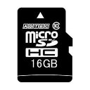 アドテック microSDHC 16GB Class10 SD変換アダプター付 1枚(AD-MRHAM16G/10R) 目安在庫=○
