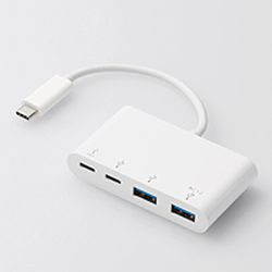 エレコム USBHUB USB3.1(Gen1)/PD対応/Type-Cコネクタ/バスパワー/ホワイト(U3HC-A423P5WH) メーカー在庫品【10P03Dec16】