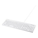 バッファロー BSKBU520WHZ 有線フルキーボード 抗菌仕様・防水防塵 ホワイト 目安在庫=△