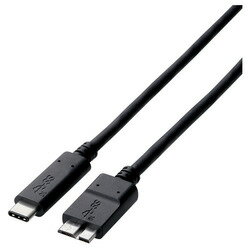 エレコム USB3.1ケーブル Gen2 C-microBタイプ 認証品 3A出力 1.0m ブラック(USB3-CMB10NBK) メーカー在庫品
