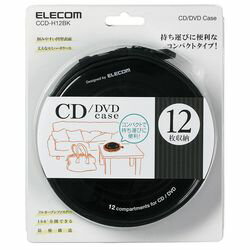 エレコム CD DVDケース セミハード ファスナー付 12枚入 ブラック CCD-H12BK メーカー在庫品