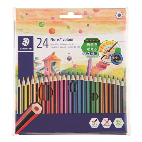 乐天商城 - ステッドラー STAEDTLER ノリス　カラー色鉛筆　紙ケース入り　24色セット(185 C24PB) 目安在庫=○