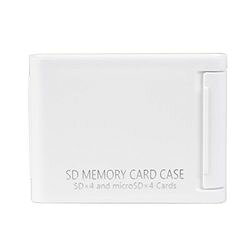耐衝撃・帯電防止パッドを採用したハードケースタイプのSDカードケース＜SDカード4枚＋microSDカード4枚収納可能＞外装にプラスチックを採用したハードケースタイプのSDメモリーカードケース。 内装は耐衝撃・帯電防止パッドを採用しています。