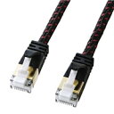 【P5S】サンワサプライ つめ折れ防止カテゴリ7LANケーブル 5m ブラックレッド KB-T7ME-05BKR(KB-T7ME-05BKR) メーカー在庫品
