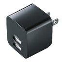 【P5S】サンワサプライ USB充電器(2ポート・合計2.4A・ブラック) ACA-IP44BK(ACA-IP44BK) メーカー在庫品