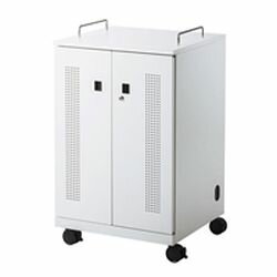 ノートパソコンを12台収納できるキャビネットノートパソコンを一括で12台収納できる鍵付き保管庫です。(有効内寸:W273×D378×H111.5mm:15インチ程度まで対応)背部側面には6個口タップ(TAP-K6シリーズ)が縦に2本入るスペ...