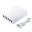 サンワサプライ SANWA SUPPLY USB充電器(6ポート・合計12A・ホワイト)(ACA-IP67W) メーカー在庫品