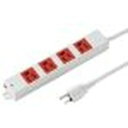 【P5S】サンワサプライ 工事物件タップ 赤 3m TAP-K4-3R(TAP-K4-3R) メーカー在庫品