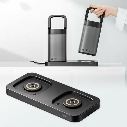 サンワサプライ SANWA SUPPLY ハンドル一体型モバイルバッテリー専用充電トレイ(2台置き用)(BTL-RDC36CTR) メーカー在庫品