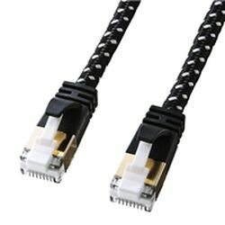 【P5S】サンワサプライ つめ折れ防止カテゴリ7LANケーブル 2m ブラックホワイト(KB-T7ME-02BKW) メーカー在庫品