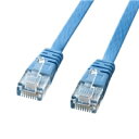 【P5S】サンワサプライ カテゴリ6フラットケーブル 3m ライトブルー KB-FL6-03LBN(KB-FL6-03LBN) メーカー在庫品