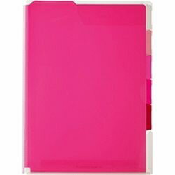 キングジム KING JIM キングジム スーパーハードホルダー5山インデックス透明(マチ付) 赤(KJ-766T-RD) ..