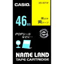 カシオ計算機 CASIO ネームランドテープ 46ミリ 黄地に黒文字 XR-46YW 目安在庫=△