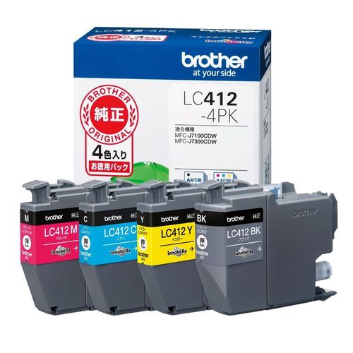 Rakuten - ブラザー ブラザー工業 Brother 【ブラザー純正】インクカートリッジ4色パック　LC412-4PK 目安在庫=○