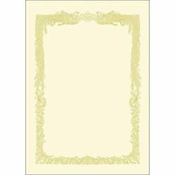 ササガワ タカ印 OA賞状用紙 クリーム A4 ヨコ書用 業務用パック 1ケース(100枚)(10-1168) 目安在庫=○