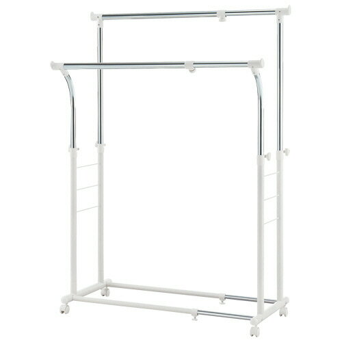 山善（YAMAZEN） 伸縮ハンガー ダブル 1台(YBH-WCS(OW)) 目安在庫=○