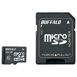 バッファロー RMSD-16GC10AB Class10 microSDHCカード SD変換アダプター 16GB 目安在庫=△