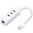 ティーピーリンク USB3.0対応 Giga 有線LANアダプタ + USB3.0 ハブ 3P USB アダプタ(UE330) 目安在庫=△