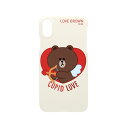 LINE FRIENDS iPhone XR SLIM FIT CUPID LOVE ブラウンキューピッド(KCL-SCL028) 仕入先在庫品[メール便対象商...