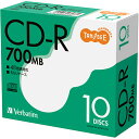 Verbatim データ用CD-R 700MB 48倍速 ブランドシルバー 5mmケース 1セット(100枚:10枚×10パック)(4991348084684 ...