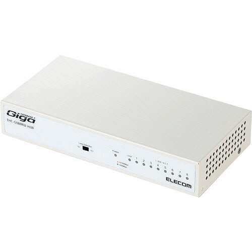 エレコム ELECOM 1000BASE-Tスイッチングハブ 8ポート メタル ホワイト(マグネット付) RoHS(10物質) 1セット(3台)(4953103340985 x3) 目安在庫=○