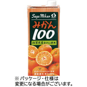 ジェイエイビバレッジ佐賀 みかん100 1L 紙パック(口栓付) 1ケース(6本)(4908819240326 x6) 目安在庫=○【6月末までポイント10倍】