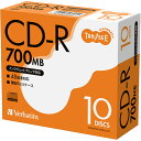 Verbatim データ用CD-R 700MB 48倍速ホワイトプリンタブル 5mmケース 1セット(100枚:10枚×10パック)(4991348084691...