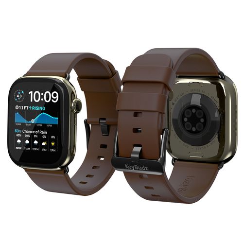 KeyBudz Artisan プレミアム本革バンド for Apple Watch 49/46/45/44mm ナチュラル ブラウン(KB28468AW) 仕入先在庫品