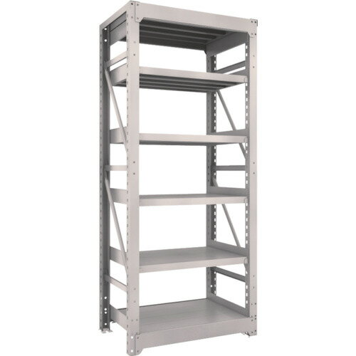 TRUSCO M10型重量棚 900×620×H2100 6段 単体 ネオグレー 1台(M10-7366-NG) 目安在庫=○(3.0)