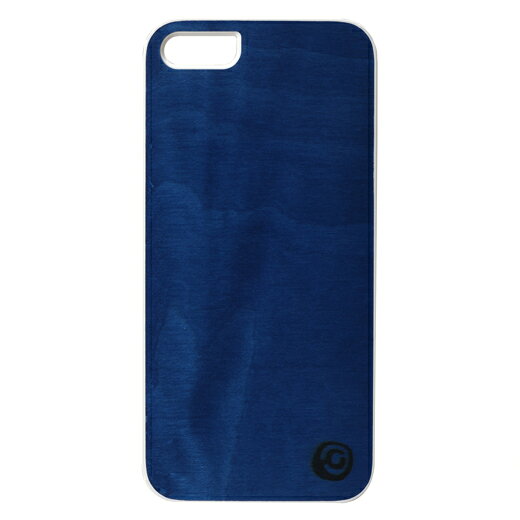 man＆wood iPhone5 Real wood case Vivid Midnight Blue ホワイトフレーム(I1511i5...