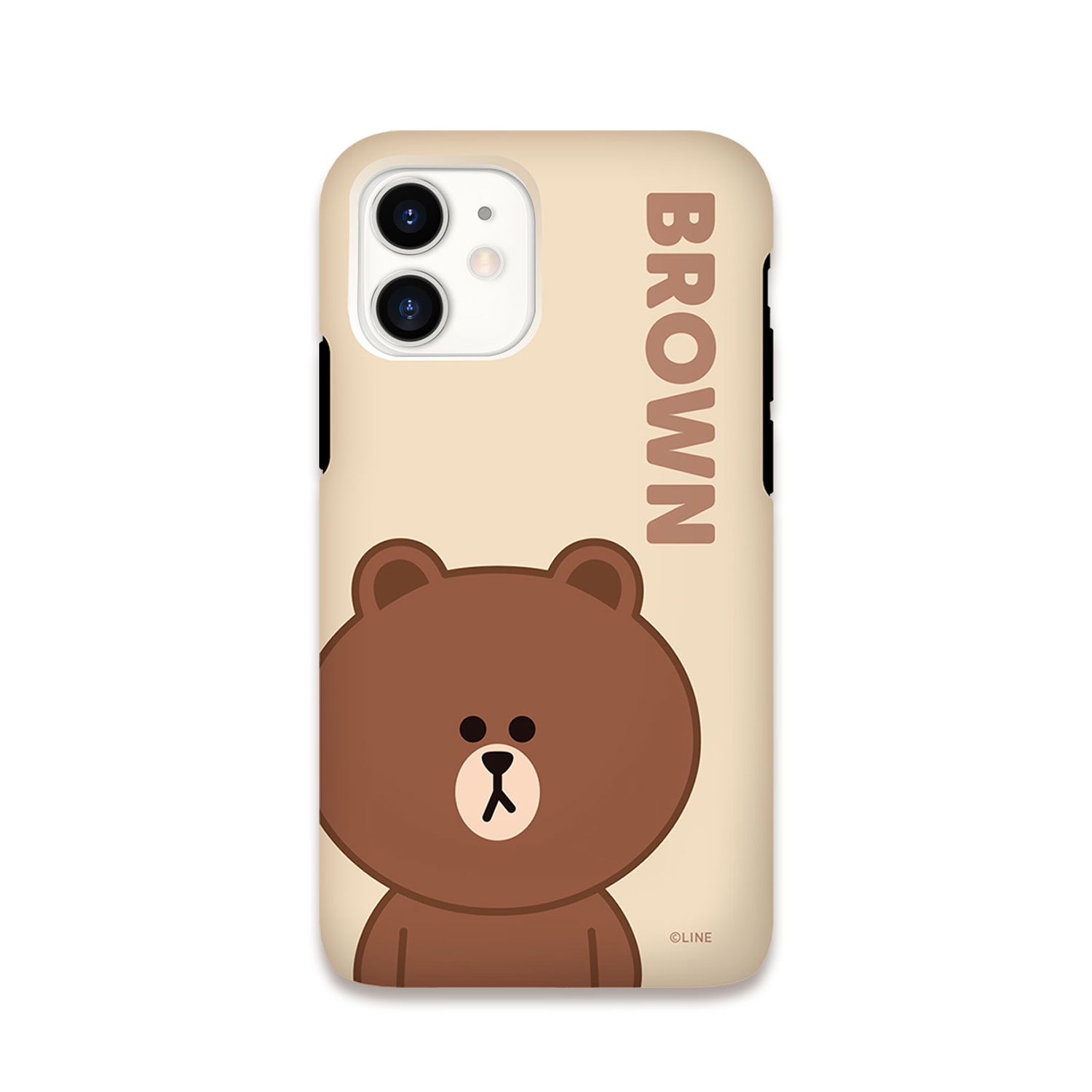 Rakuten - LINE FRIENDS ［公式ライセンス品］ iPhone 12 mini DUAL GUARD BASIC BROWN ライトベー(KCE-CSB035) 仕入先在庫品[メール便対象商品]