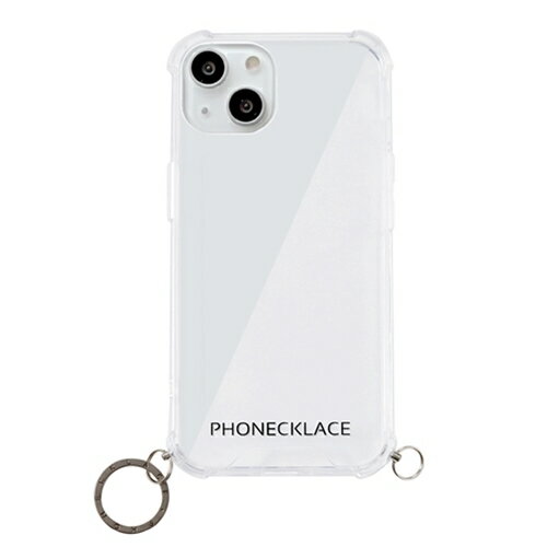 PHONECKLACE ストラップ用リング付きクリアケース for iPhone 13 Pro Max ガンブラック(PN21617i13PMBK) 仕入先在庫品