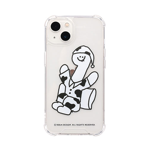 168cm ハイブリッドクリアケース for iPhone 13 White Olly with パジャマ(168257i13) 仕入先在庫品[メール便対象商品]