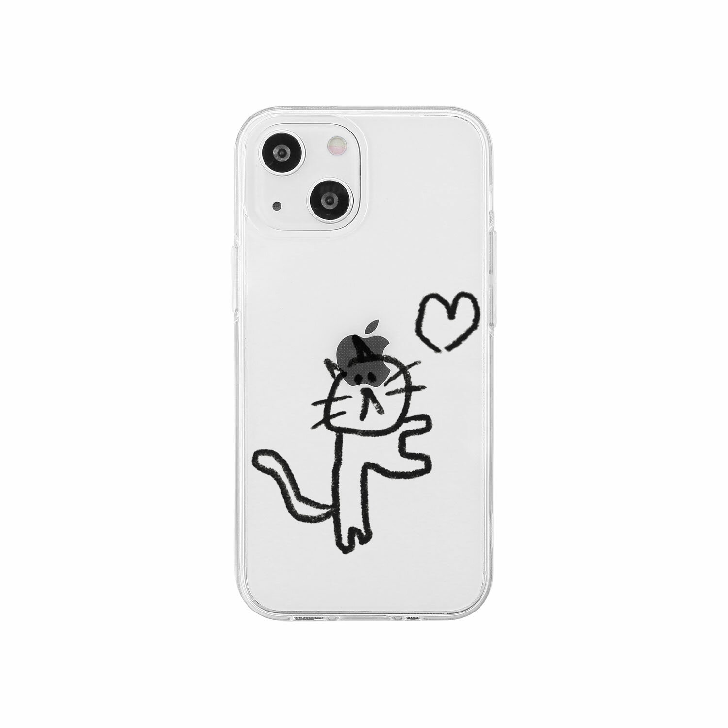 乐天商城 - AKAN ソフトクリアケース for iPhone 14 ネコハート 背面カバー型(AK23512i14) 仕入先在庫品[メール便対象商品]