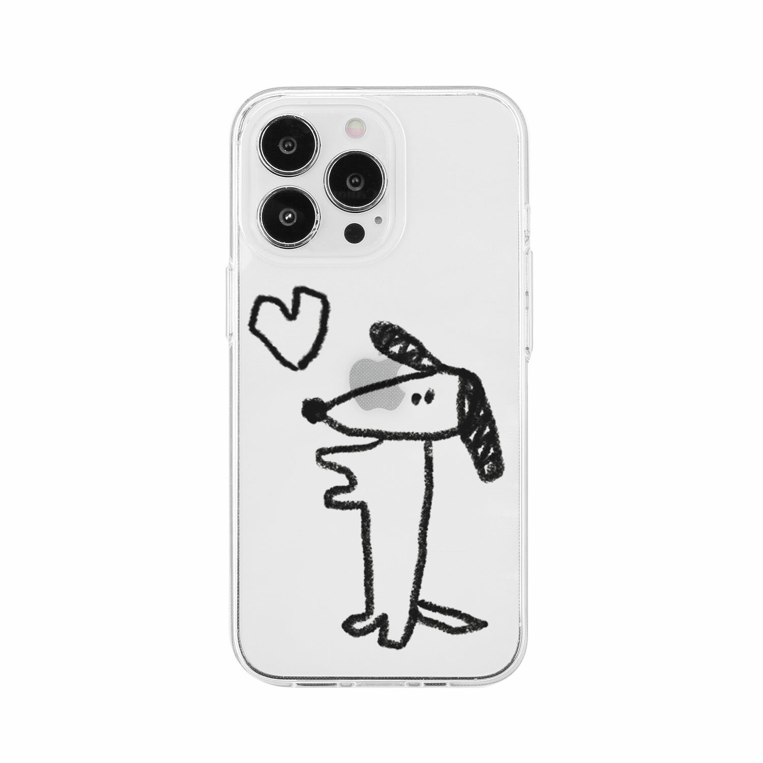 AKAN ソフトクリアケース for iPhone 14 Pro Max イヌハート 背面カバー型(AK23565i14PM) 仕入先在庫品[メール便対象商品]