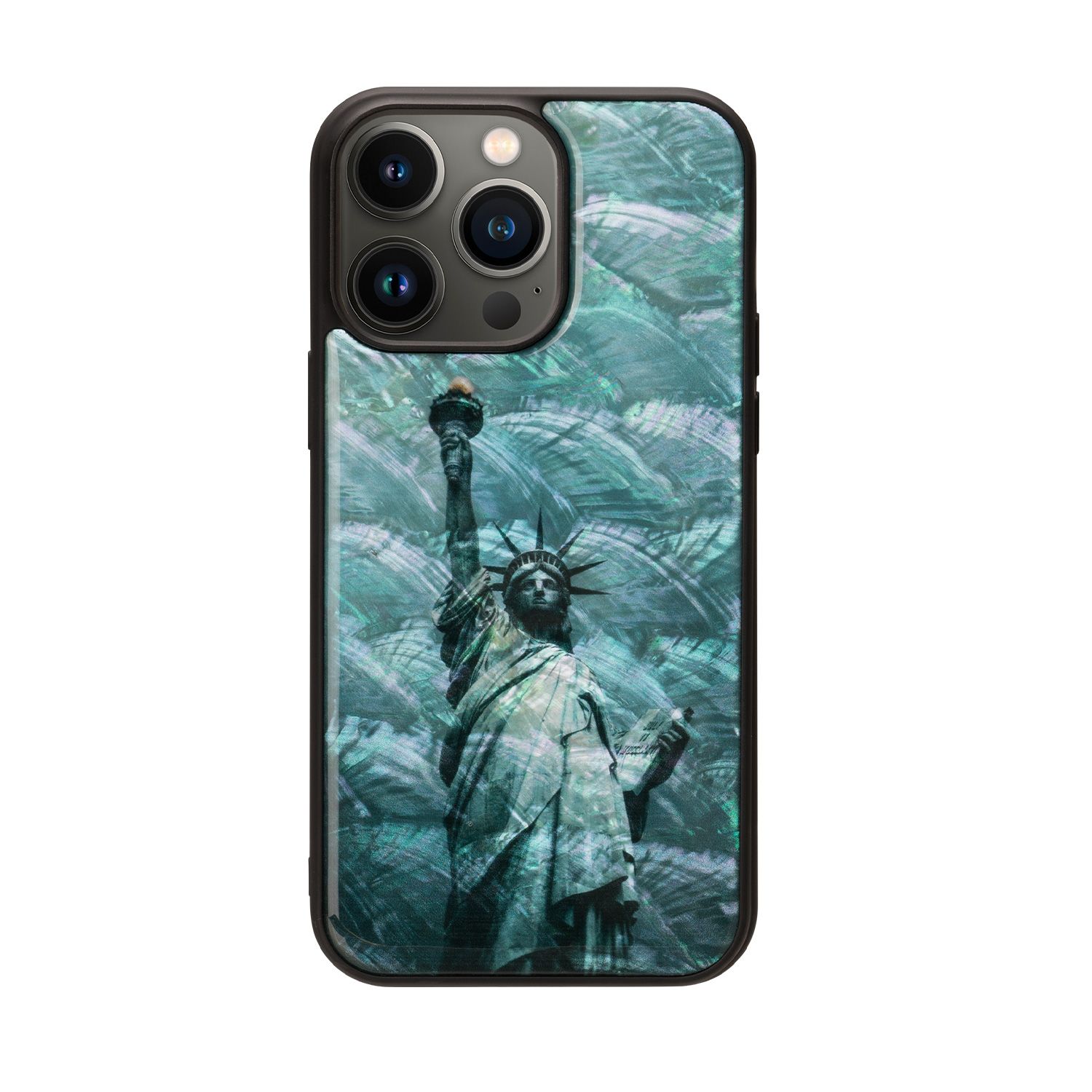 Rakuten - ikins 天然貝ケース for iPhone 14 Pro Max 自由の女神 背面カバー型(I23607i14PM) 仕入先在庫品[メール便対象商品]