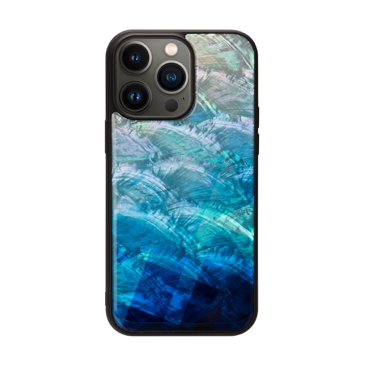 乐天商城 - ikins 天然貝ケース for iPhone 14 Pro Max Blue Lake 背面カバー型(I23614i14PM) 仕入先在庫品[メール便対象商品]