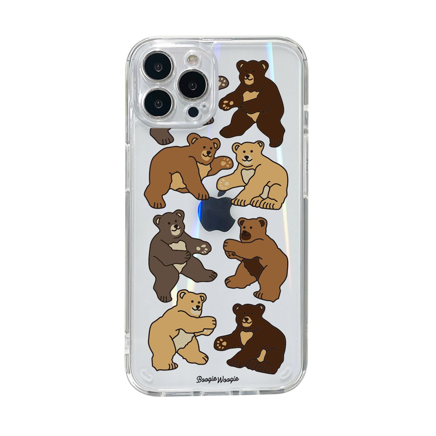 BOOGIE WOOGIE オーロラケース for iPhone 14 Pro BEAR×BEAR 背面カバー型(BW24114i14P) 仕入先在庫品