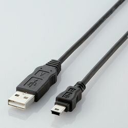 エレコム ELECOM EU RoHS指令準拠USBケーブル A:miniB 2.0m ブラック USB-ECOM520 目安在庫=○