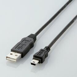 エレコム ELECOM EU RoHS指令準拠USBケーブル A:miniB 5.0m ブラック USB-ECOM550 目安在庫=○