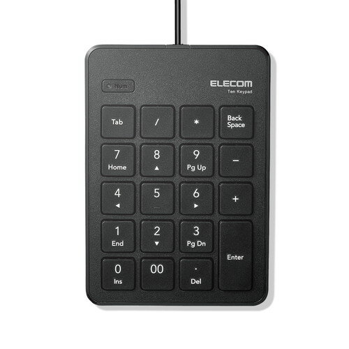 乐天商城 - エレコム ELECOM 有線テンキーパッド パンタグラフ 薄型 ブラック TK-TCP018BK メーカー在庫品